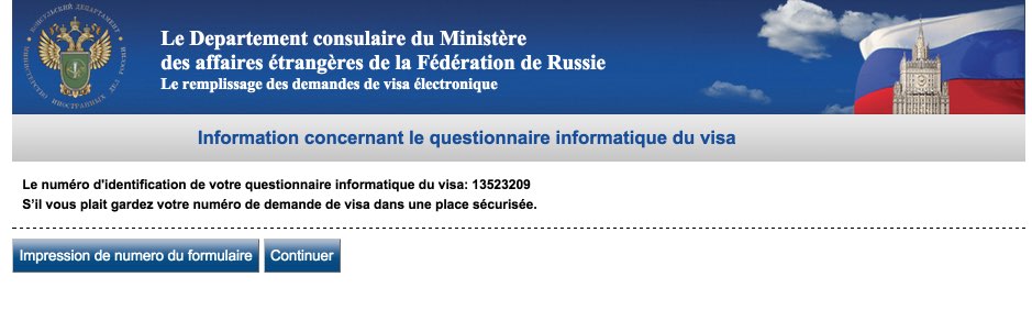 Le remplissage des demandes de visa électronique Russie 3