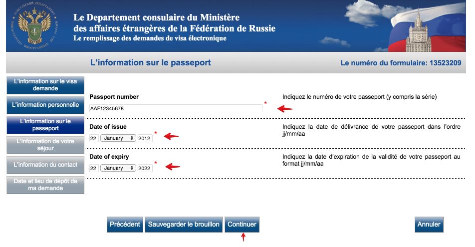 Le remplissage des demandes de visa électronique Russie pour les marocains 6